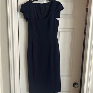 Black Halo Amelie sheath dress in navy size 4